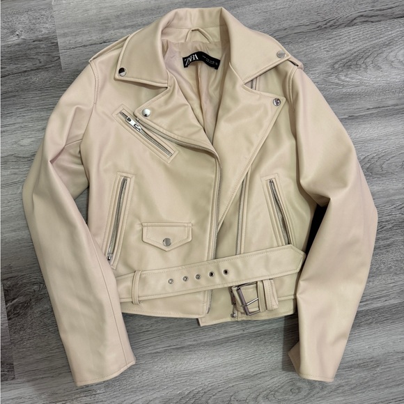 Zara Faux Leather Biker Jacket - Picture 3 of 7